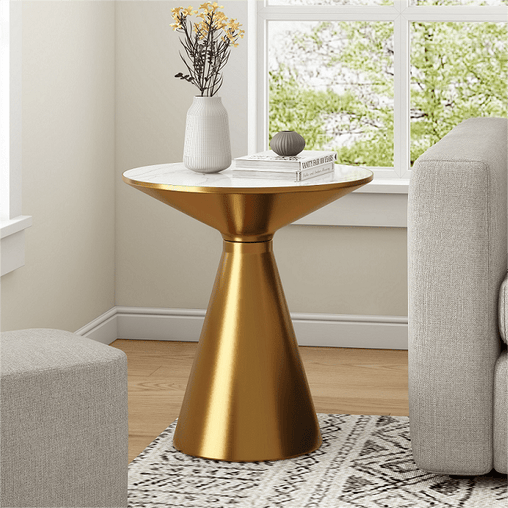 Golden Halo Round Side Table - Furniture Ozily