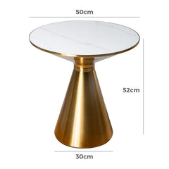 Golden Halo Round Side Table - Furniture Ozily