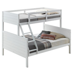 Zinnia Single Double Bunk Bed Frame Rubber Timber Wood Loft Furniture - White - Furniture Ozily