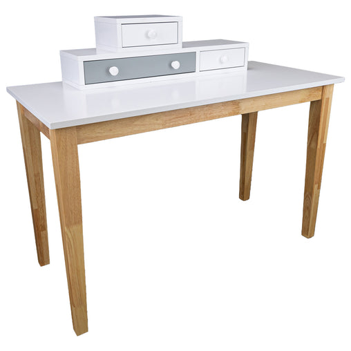 Reader Kids Children Study Computer Desk 120cm Table Rubber Wood - Grey - ozily