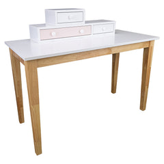 Reader Kids Children Study Computer Desk 120cm Table Rubber Wood - Pink - ozily
