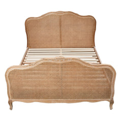 Bali 5pc King Bed Suite Bedside Dresser Bedroom Rattan Furniture Package Oak - ozily