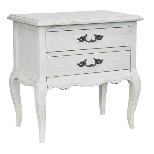 Alice Bedside Table 2 Drawers Storage Cabinet Side End Tables Distressed White - ozily