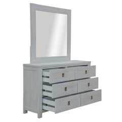 Myer Dresser 6 Chest of Drawers Storage Cabinet White Wash - ozily