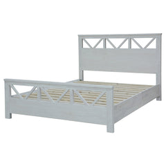Myer 5pc King Bed Suite Bedside Dresser Bedroom Furniture Package White Wash - ozily