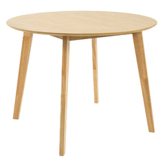 Cusco 100cm Round Dining Table Scandinavian Style Solid Rubberwood Natural - ozily