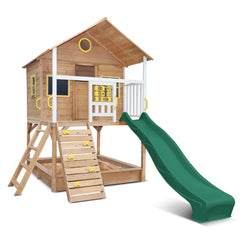 Lifespan Kids Warrigal Cubby House - Green Slide - Furniture Ozily