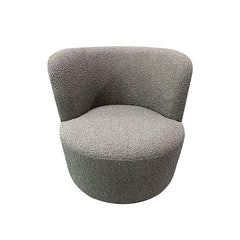 Como Arm Chair Fabric Upholstery Dark Grey Colour Wooden Structure High Density Foam Rotating Metal Chassis - ozily
