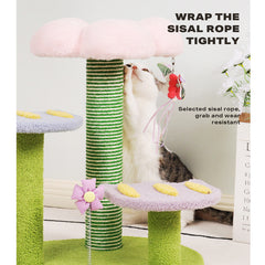Tulip Cat Tree Tower Scratching Post Scratcher Kitten Play Condo House - Furniture Ozily