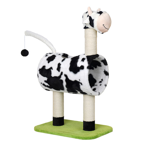 Cow Cat Tree Scratching Post Scratcher Tower Condo House Hanging Toys 86cm Condition: Brand New - Furniture Ozily