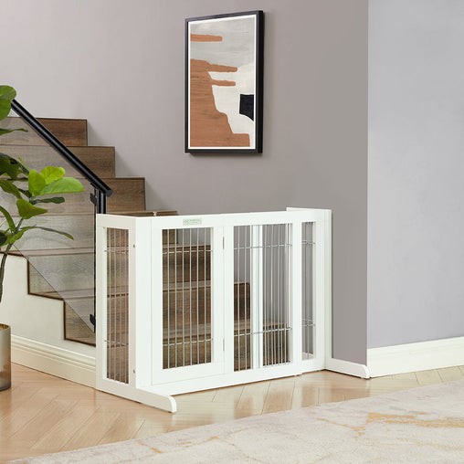 Freestanding Retractable Dog Barrier with Gate Large - Furniture Ozily