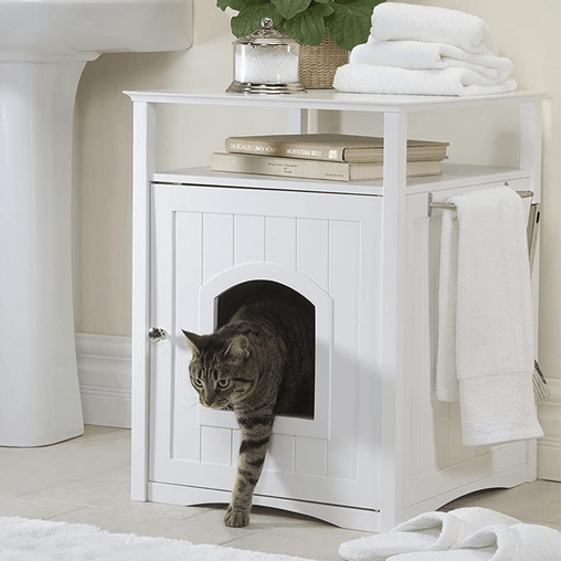 Jasper 2 Cat Litter Cabinet, White - Furniture Ozily