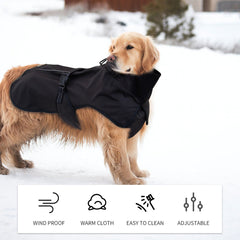 Pet Dog Raincoat Poncho Jacket Windbreaker Waterproof Clothes with Harness Hole-S-Black (Single Layer) - Furniture Ozily