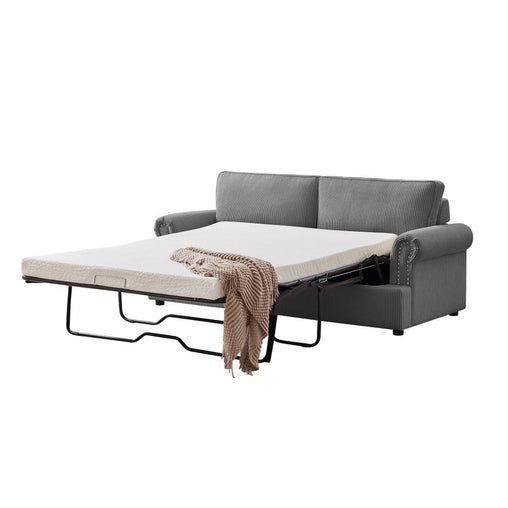 PHEBE 3 Seater Sofa bed with Separate Foam Mattress- Corduroy Dark grey - ozily