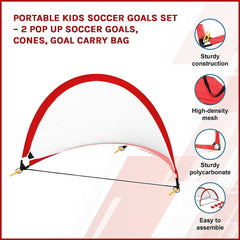Portable Kids Soccer Goals Set – 2 Pop Up Soccer Goals, Cones, Goal Carry Bag - Furniture Ozily