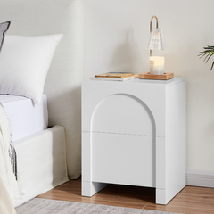 Dome White Bedside Table - Furniture Ozily