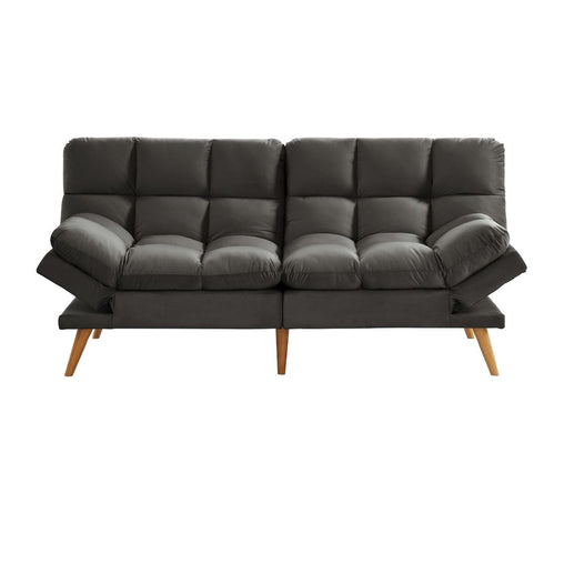 Alexa 3 Seater Velvet Sofa Bed Futon Charcoal - ozily