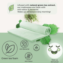 Green Tea Cool Gel Memory Foam Mattress 36cm 5 Zone Double - Furniture Ozily