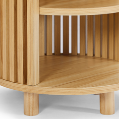 Henley Round Wooden Bedside Table - ozily