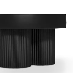 Maya Ribbed Black Coffee Table - Furniture Ozily