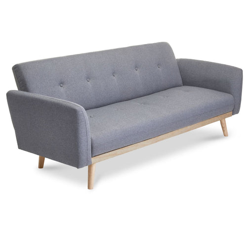 Nicholas 3-Seater Light Grey Foldable Sofa Bed - ozily