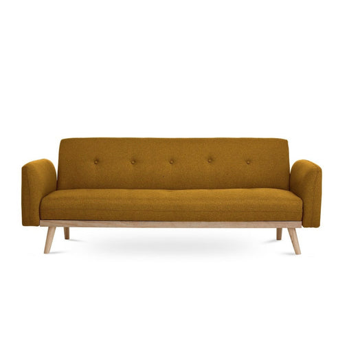 Nicholas 3-Seater Yellow Foldable Sofa Bed - ozily