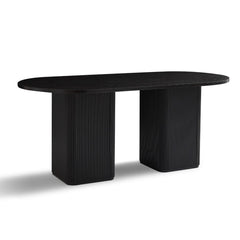 Tate 6 Seater Black Column Dining Table - Furniture Ozily