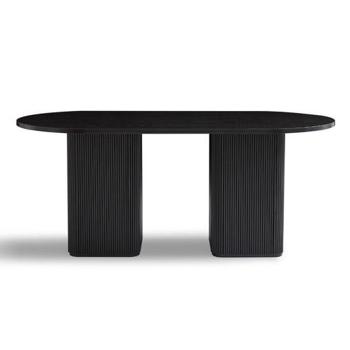 Kate 6 Seater Black Column Dining Table - Furniture Ozily