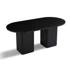 Tate 6 Seater Black Column Dining Table - Furniture Ozily