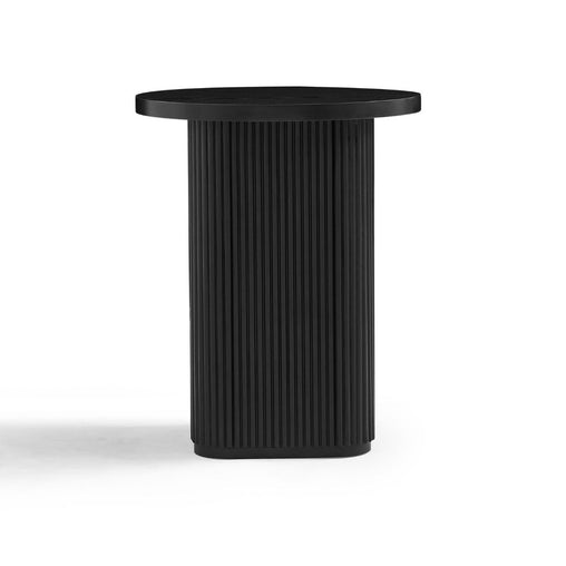 Tate  Black Round Column Side Table - Furniture Ozily