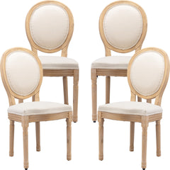 AADEN 4x Linen Dining Chairs with Solid Wood Legs- Beige Furniture > Outdoor > Outdoor Chairs V226-SW1845BG-2 Online Furniture