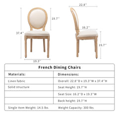 AADEN 4x Linen Dining Chairs with Solid Wood Legs- Beige Furniture > Outdoor > Outdoor Chairs V226-SW1845BG-2 Online Furniture