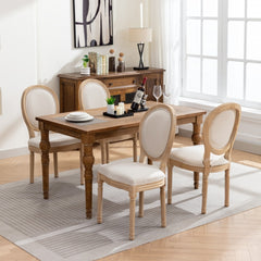 AADEN 4x Linen Dining Chairs with Solid Wood Legs- Beige Furniture > Outdoor > Outdoor Chairs V226-SW1845BG-2 Online Furniture