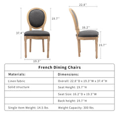 AADEN 4x Linen Dining Chairs with Solid Wood Legs- Grey Furniture > Outdoor > Outdoor Chairs V226-SW1845DG-2 Online Furniture