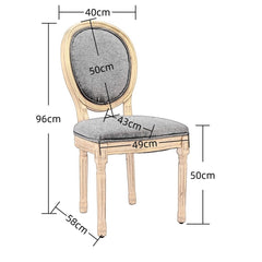 AADEN 4x Linen Dining Chairs with Solid Wood Legs- Grey Furniture > Outdoor > Outdoor Chairs V226-SW1845DG-2 Online Furniture