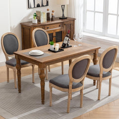 AADEN 4x Linen Dining Chairs with Solid Wood Legs- Grey Furniture > Outdoor > Outdoor Chairs V226-SW1845DG-2 Online Furniture