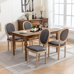 AADEN 4x Linen Dining Chairs with Solid Wood Legs- Grey Furniture > Outdoor > Outdoor Chairs V226-SW1845DG-2 Online Furniture