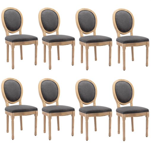 AADEN 8x Linen Dining Chairs with Solid Wood Legs- Grey Furniture > Dining > Dining Set V226-SW1845DG-4 Online Furniture