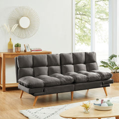 Alexa 3 Seater Velvet Sofa Bed Futon Charcoal Furniture > Sofas V80-BFY-1120-SFB-CC Online Furniture