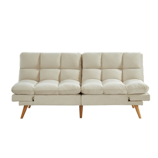 Alexa 3 Seater Velvet Sofa Bed Futon Cream Furniture > Sofas V80-BFY-1120-SFB-CRM Online Furniture