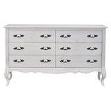 Alice Dresser 6 Chest of Drawers Storage Cabinet Distressed White