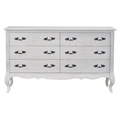 Alice Dresser 6 Chest of Drawers Storage Cabinet Distressed White Furniture > Bedroom V315-VHNB-FLEU-05 Online Furniture