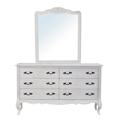 Alice Dresser 6 Chest of Drawers Storage Cabinet Distressed White Furniture > Bedroom V315-VHNB-FLEU-05 Online Furniture