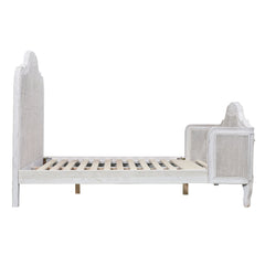 Alice King Size Bed Frame Rattan Timber Wood Mattress Base Distressed White Furniture > Bedroom V315-VHNB-FLEU-02 Online Furniture