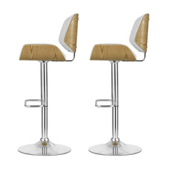 Artiss 2x Bar Stools Adjustable Leather Chairs Furniture > Bar Stools & Chairs > Table & Bar Stools BA-TW-8092-WHX2 Online Furniture