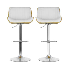 Artiss 2x Bar Stools Adjustable Leather Chairs Furniture > Bar Stools & Chairs > Table & Bar Stools BA-TW-8092-WHX2 Online Furniture