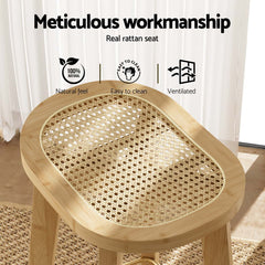 Artiss 2x Bar Stools Bamboo Rattan Stool Counter Chair Kitchen Barstools Furniture > Bar Stools & Chairs > Table & Bar Stools BA-Y-1033-NAX2 Online Furniture