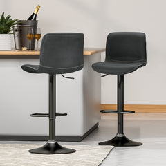 Artiss 2x Bar Stools Kitchen Swivel Bar Stool Gas Lift Chairs Barstools Black Furniture > Bar Stools & Chairs > Table & Bar Stools BA-HY-9068-BKX2 Online Furniture