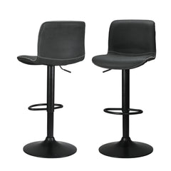 Artiss 2x Bar Stools Kitchen Swivel Bar Stool Gas Lift Chairs Barstools Black Furniture > Bar Stools & Chairs > Table & Bar Stools BA-HY-9068-BKX2 Online Furniture