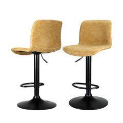 Artiss 2x Bar Stools Kitchen Swivel Bar Stool Gas Lift Chairs Barstools Brown Furniture > Bar Stools & Chairs > Table & Bar Stools BA-HY-9068-BRX2 Online Furniture